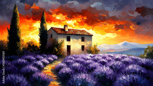 Lavender Field Meets Sunset...