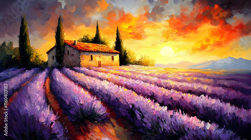 Lavender Field Meets Sunset...