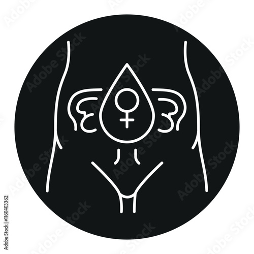 Menstruation cycle line black icon. Sign for web page, mobile app, button, logo. Vector isolated button.