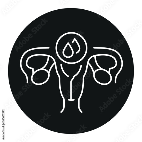 Menstruation cycle line black icon. Sign for web page, mobile app, button, logo. Vector isolated button.