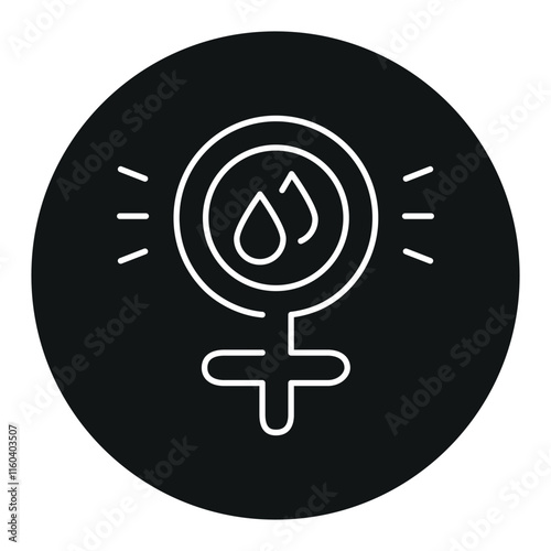 Female symbol Venus line black icon. Menstrual period. Sign for web page, mobile app, button, logo. Vector isolated button.