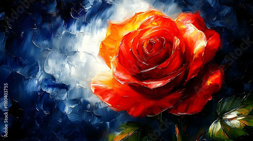 Red Rose Painting Blooms Be...