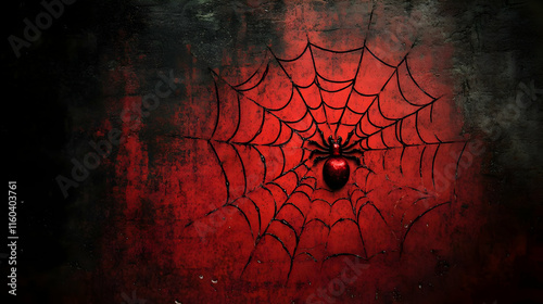 Red Spider Crawls on Web, S...