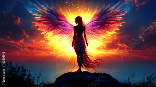 Angel Wings Glow at Sunset ...