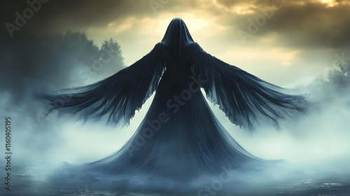 Mysterious Figure in Foggy ...