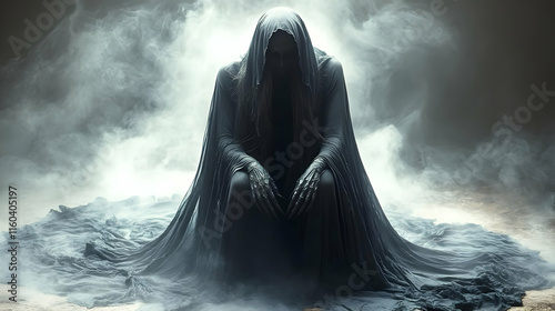 Dark Figure Sits Enigmatica...