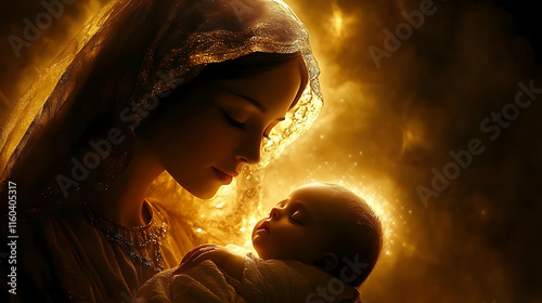 Mother Holds Sleeping Child...