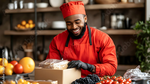 Chef Packs Fresh Produce Ca...