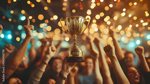 Champion Raises Trophy: Vic...