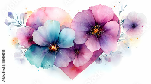 Watercolor Flowers Bloom Be...