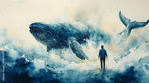 Giant Whale Breaches Ocean ...
