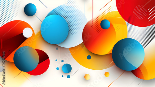 Abstract Artistic Image with Colorful Geometric Shapes