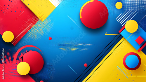 Abstract Artistic Image with Colorful Geometric Shapes