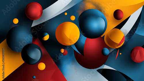 Abstract Artistic Image with Colorful Geometric Shapes