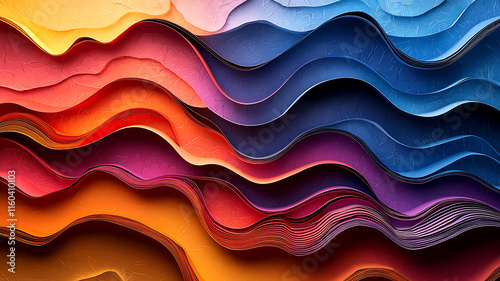 Colorful Abstract Wave Lines: Vibrant Artistic Background