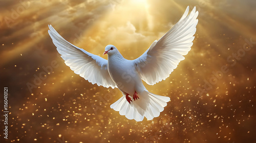 White Dove Soars with Grace...