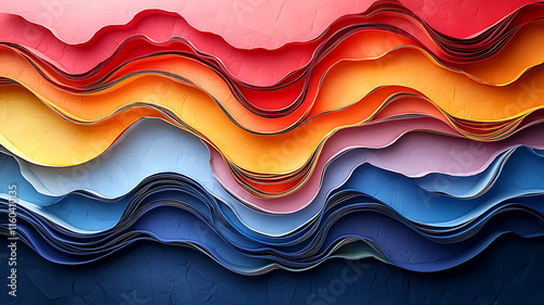 Colorful Abstract Wave Lines: Vibrant Artistic Background