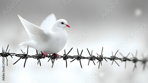 White Dove Perches on Barbe...