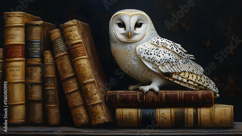 Wise Owl Perches on Antique...