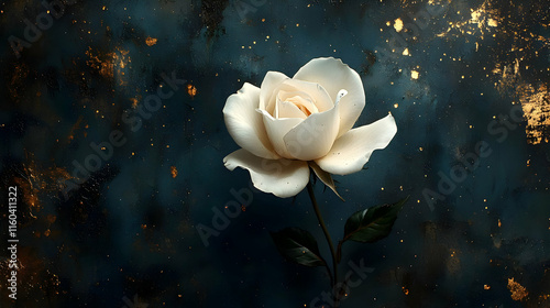 White Rose Blooms Elegantly...
