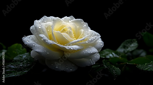 White Rose Blooms Elegantly...