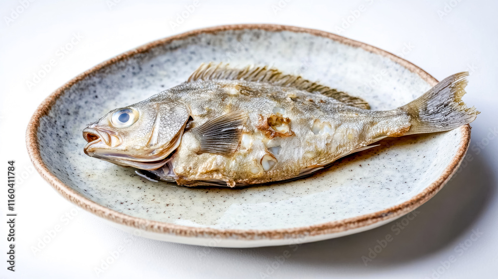 Fugu fish delicately prepared on a japanese plate, ready to be served Fugu fish delicately prepared on a japanese plate, ready to be served
