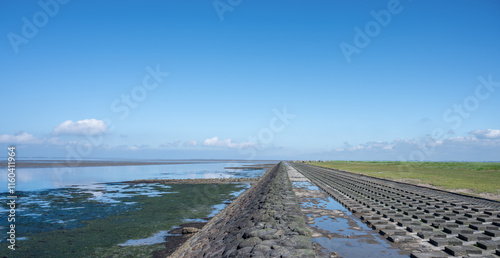 Tableau sur toile Coastal protection on Hamburger Hallig or Hamburg Hallig or Hamburg Holm,North S