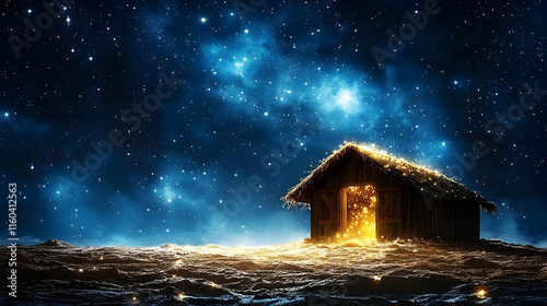 Barn Glows Under Starry Nig...
