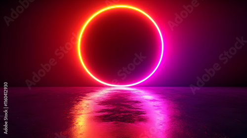 Neon Circle Glows Reflectin...