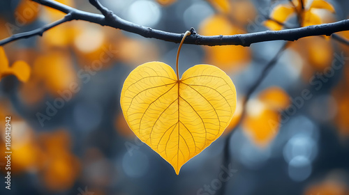 Golden Heart-Shaped Leaf Ha...