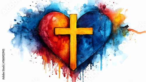Heart Cross Symbolizes Fait...