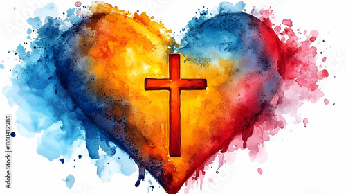 Heart with Cross Symbolizes...
