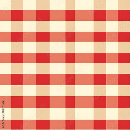 Seamless Red and Beige Picnic Blanket Pattern Design for Backgrounds