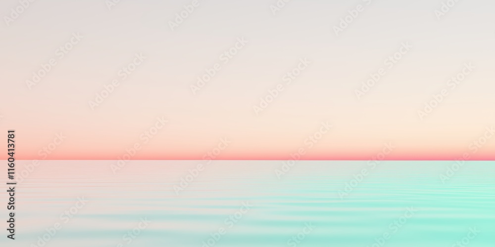 Fototapeta premium A background of a pastel sunset over a serene water horizon with gentle ripples