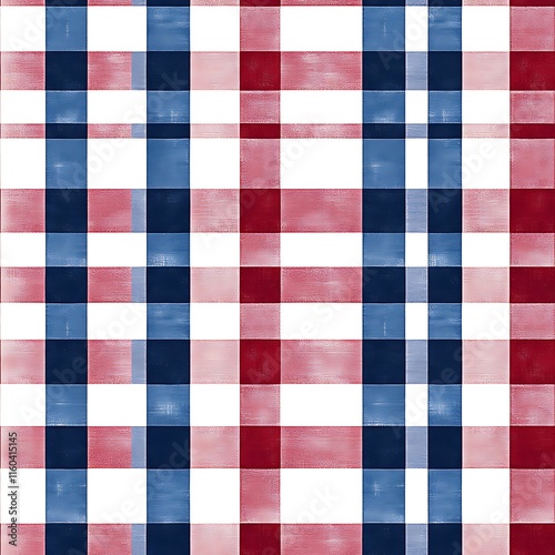 Navy and Burgundy Chequered Seamless Picnic Tablecloth Design