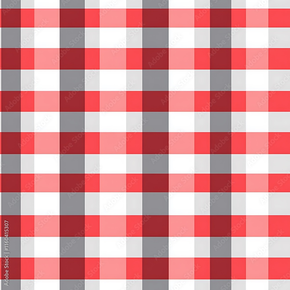 Red and Gray Checkered Seamless Tablecloth for Picnic Settings Red and Gray Checkered Seamless Tablecloth for Picnic Settings
