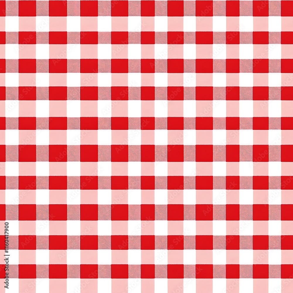 Seamless Red and White Checkered Tablecloth Pattern Design Seamless Red and White Checkered Tablecloth Pattern Design