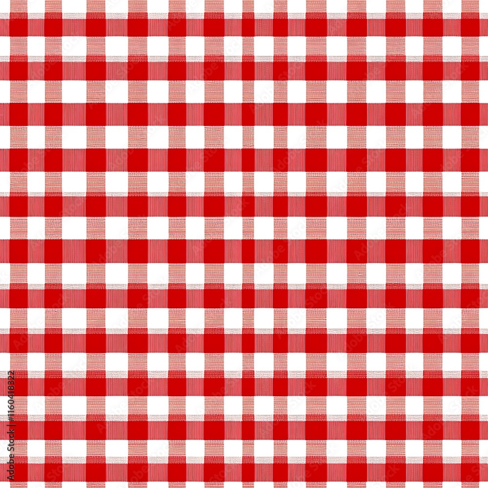 Seamless White and Red Checkered Tablecloth Pattern for Design Use Seamless White and Red Checkered Tablecloth Pattern for Design Use