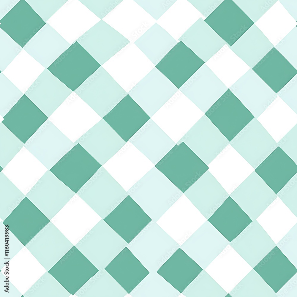 Mint Green and White Seamless Checkerboard Pattern Design Mint Green and White Seamless Checkerboard Pattern Design