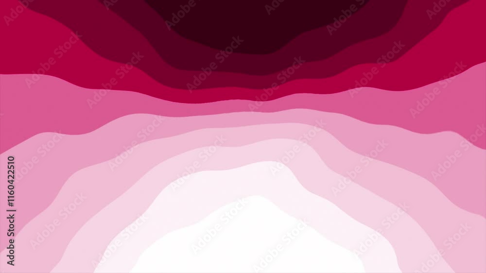 Magenta red color wiggling multiple shades gradient palette 3d depth abstract design loop able gradient background