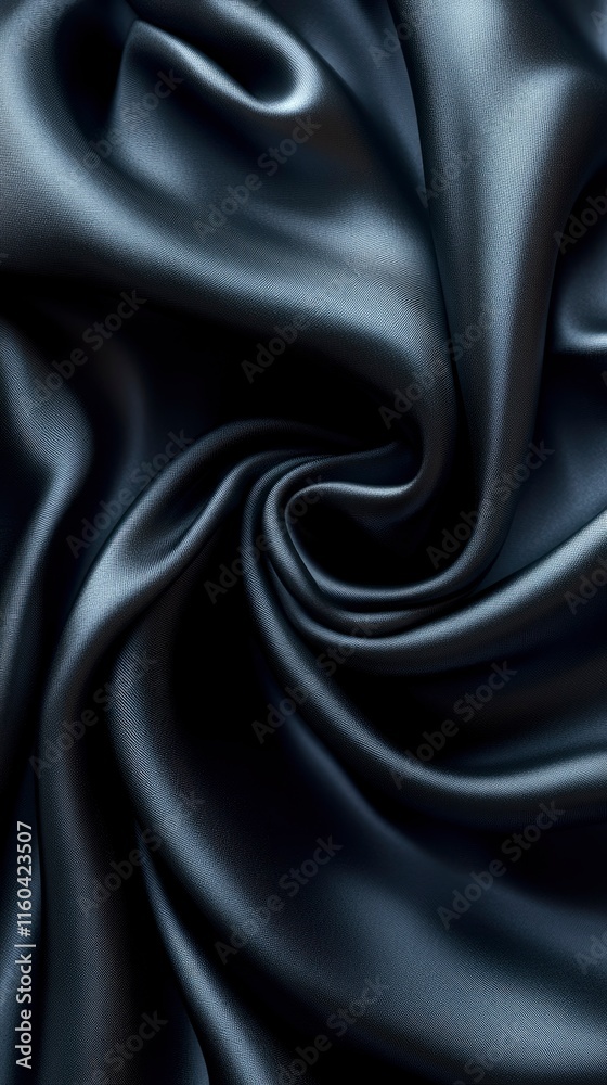 Obraz premium Abstract Draped Dark Grey Silk Fabric Texture
