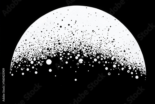 Abstract Black and White Moon