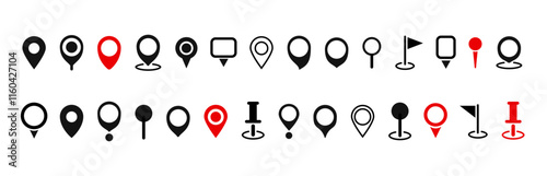 Location map pin icons set. Modern map marker collection. Pinpoint. Location pin icon. Map pin place marker. Map marker pointer icon. GPS location symbol. transparent background