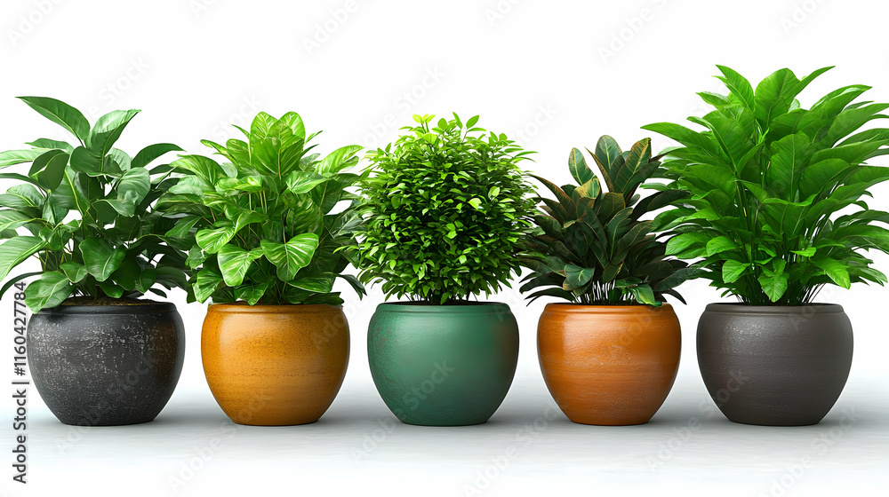 custom made wallpaper toronto digital3D Render Potted Plants Greenery Home Decor Illustration