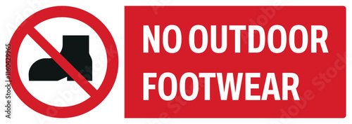 ISO prohibition safety signs uppercase text_no outdoor footwear_landscape size 1/2 a4,a3,a2,a1	