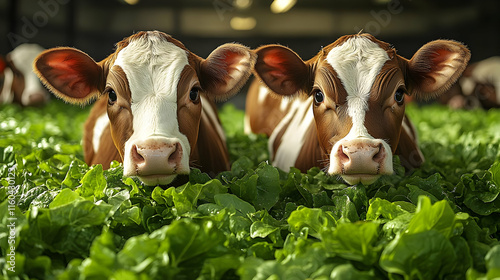 Photo of Calves and Green Fodder, Farm Animals, Agriculture