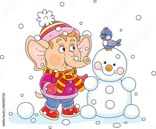 Cute little elephant playin...