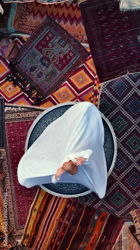 Aerial view of Sufi Whirling Dervish, Turkey