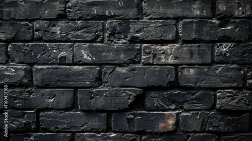 Dark  uneven brick wall with texture.