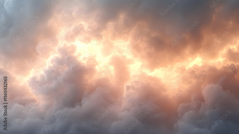 Fototapeta premium Abstract Background - Golden Cloudscape Illustration